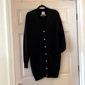 CHANEL black cashmere cardigan sweater